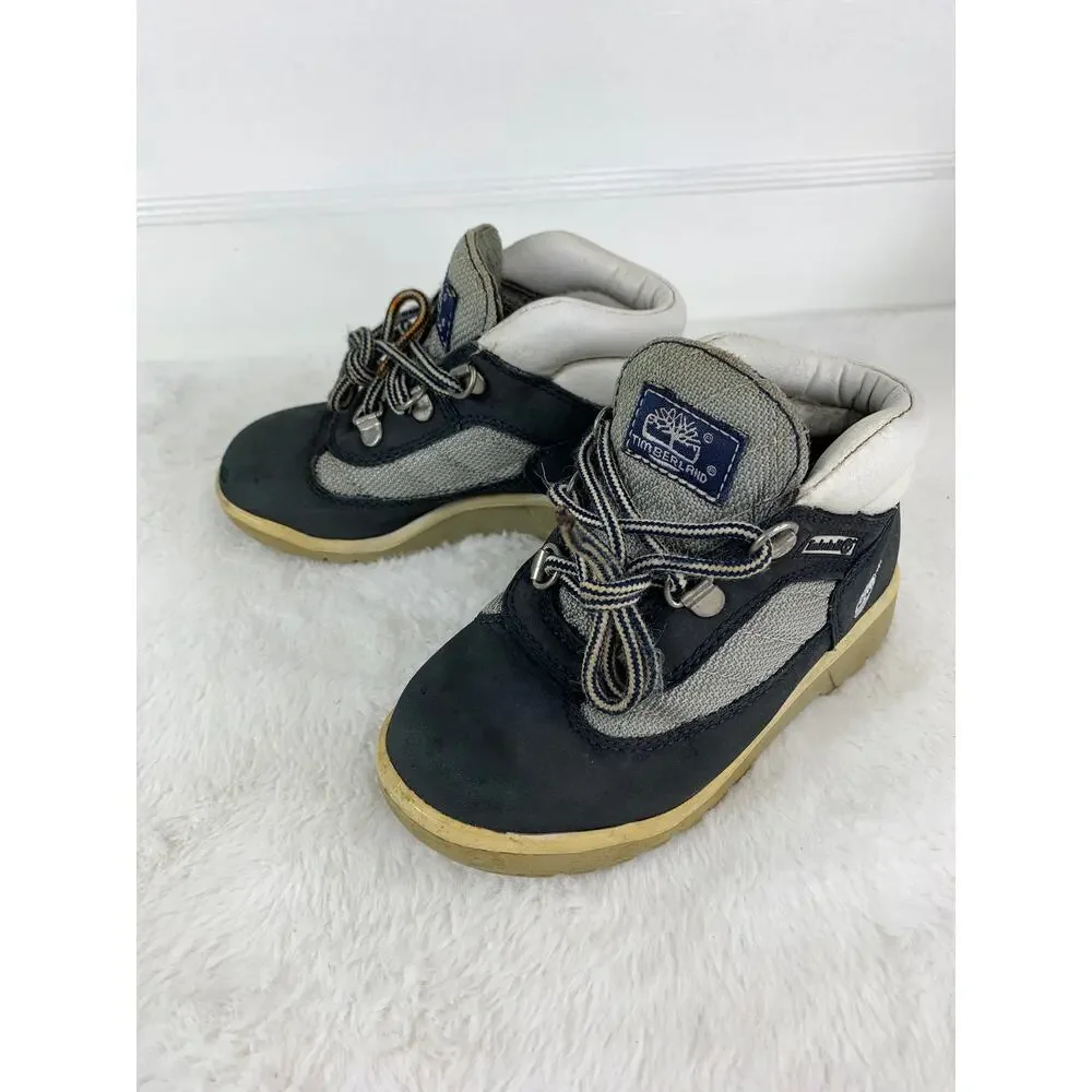 Timberland Toddler Field Boots Dark Navy White Nubuck Lace-Up Size 10M